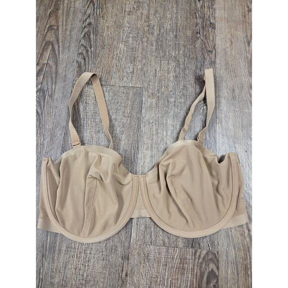CUUP The Balconette - Mesh Taupe Bra Darted Seam Size 38F - Picture 1 of 7